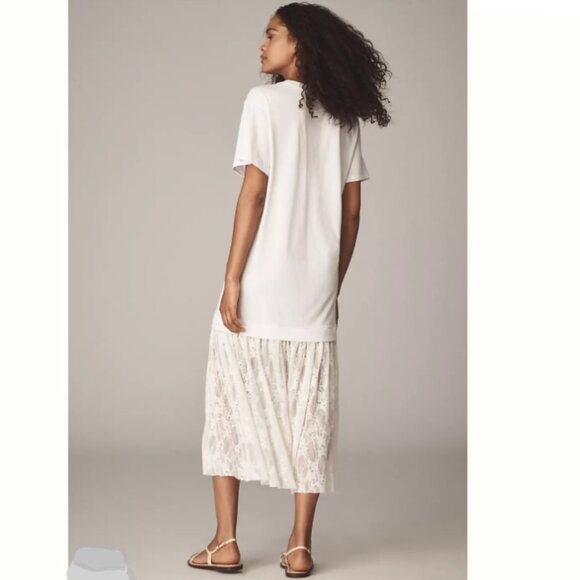Brand New By Anthropologie Twofer Lace T-Shirt Dress - Picture 2 of 8